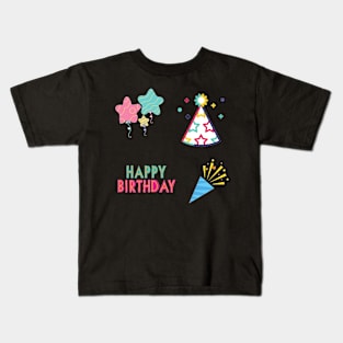 Happy Birthday 4 pk Stickers Collection Kids T-Shirt